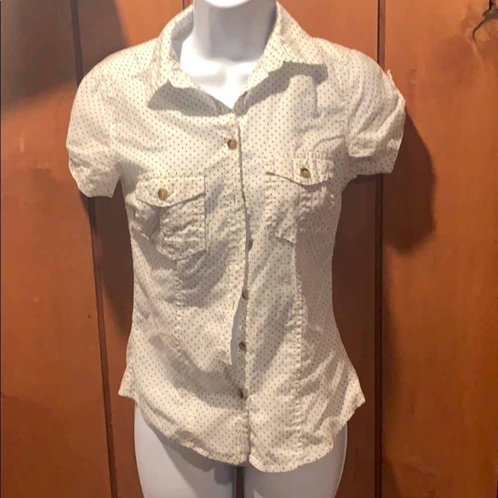 H&M white polka dot tee